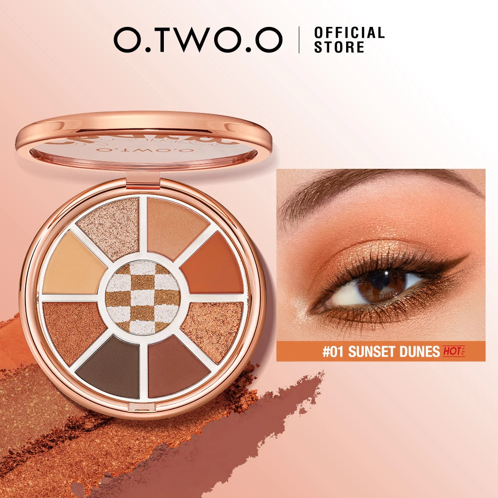 O.Two.O 9 Color Round Shape Waterproof Eyeshadow Palette - Image 7