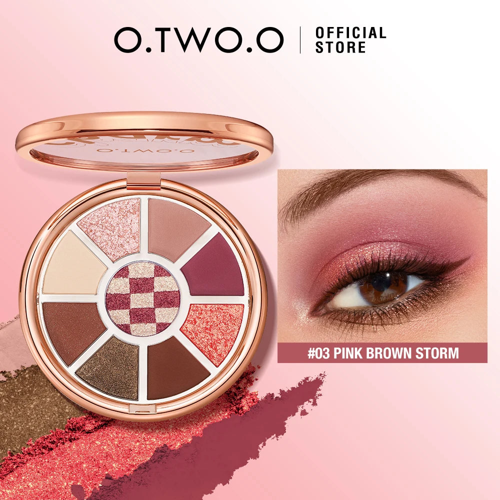 O.Two.O 9 Color Round Shape Waterproof Eyeshadow Palette - Image 8